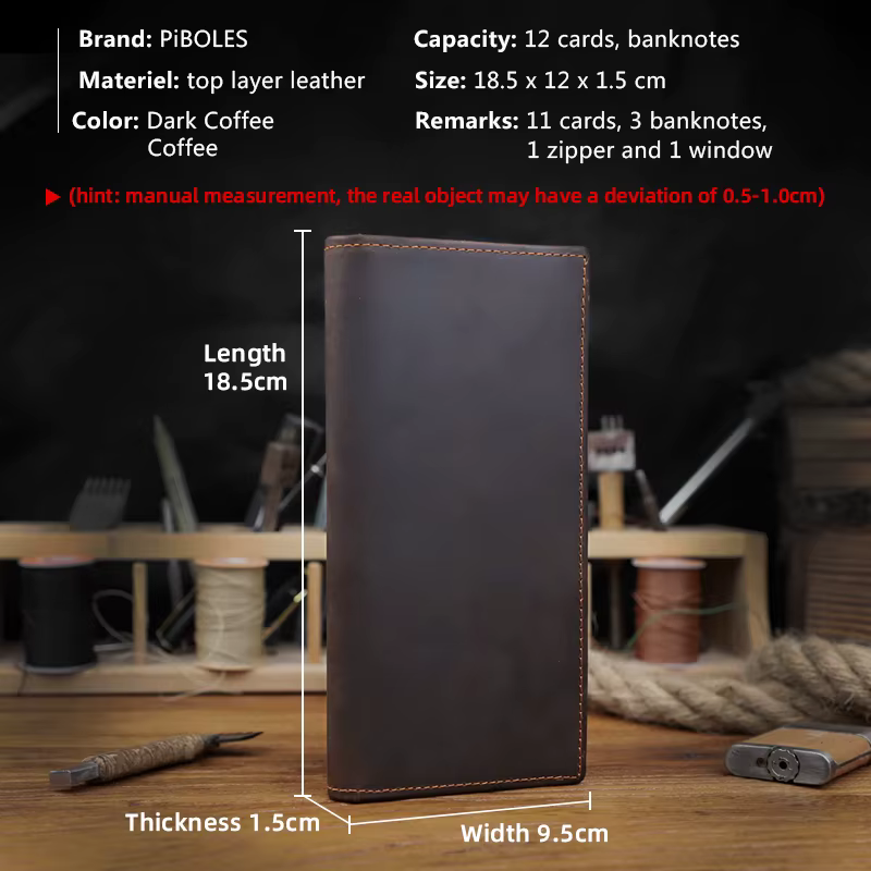 Portefeuille en cuir véritable pour hommes