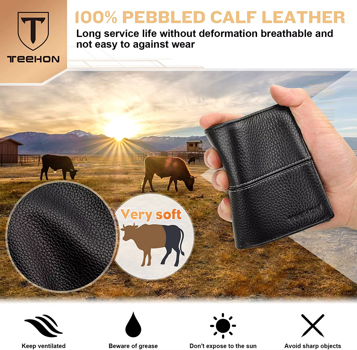 Portefeuille décontracté en cuir véritable souple pour hommes, porte-monnaie noir RFID, porte-cartes