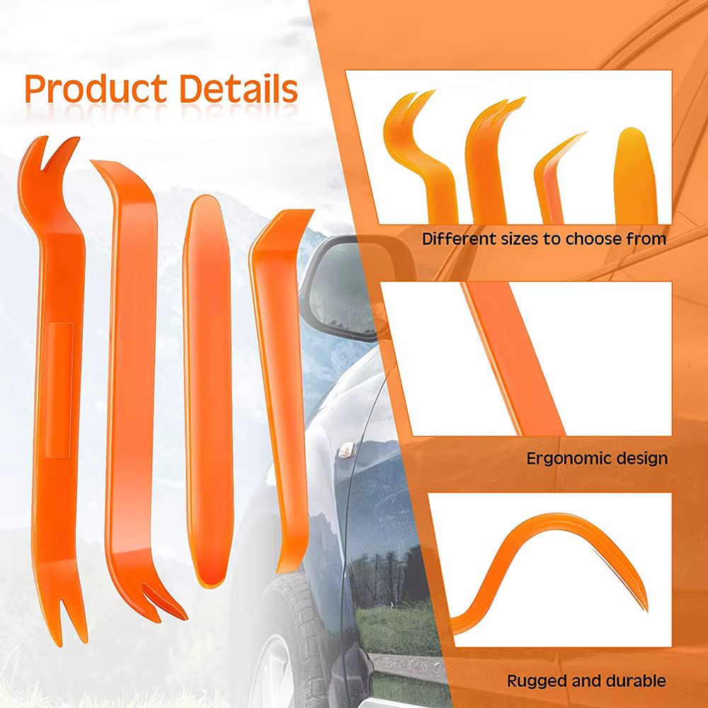 Outil de démontage de garnitures automobiles, outils pour panneaux de porte de voiture, outil d'installation d'autoradio, outil de démontage de clips de porte de voiture, levier de démontage de pannea