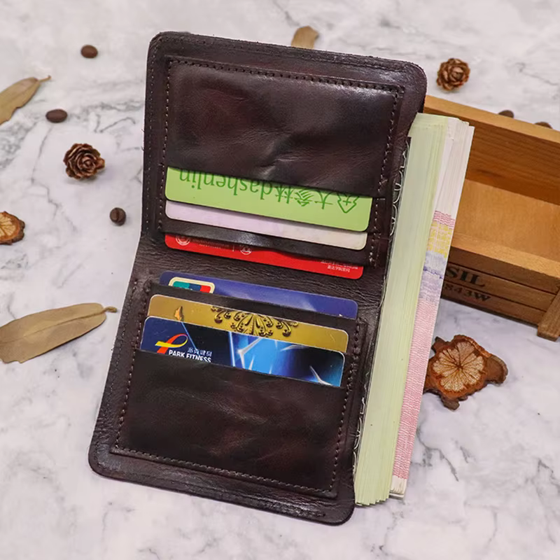 Portefeuille en cuir véritable pour hommes