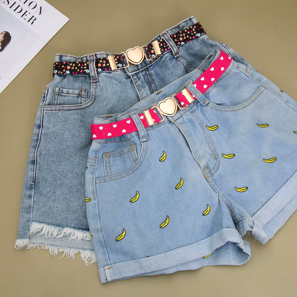 Ceinture élastique ajustable en forme de cœur pour fille