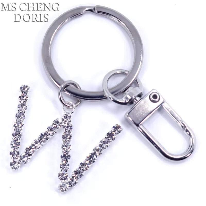 Porte-clés pendentif lettre cristal strass Alphabet