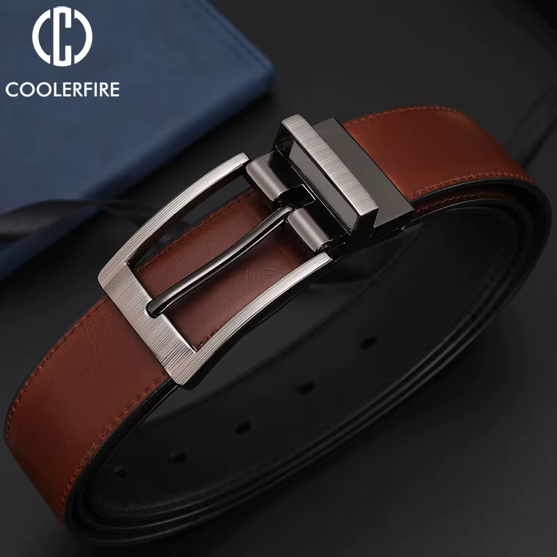 Hommes ceintures boucle réversible en cuir marque de luxe affaires mode