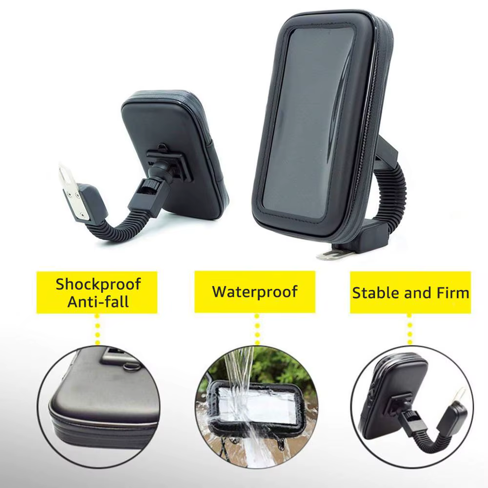 Support de téléphone pour moto, support de rétroviseur pour moto, support de fixation pour scooter, sac de téléphone étanche pour moto, pour Samsung
