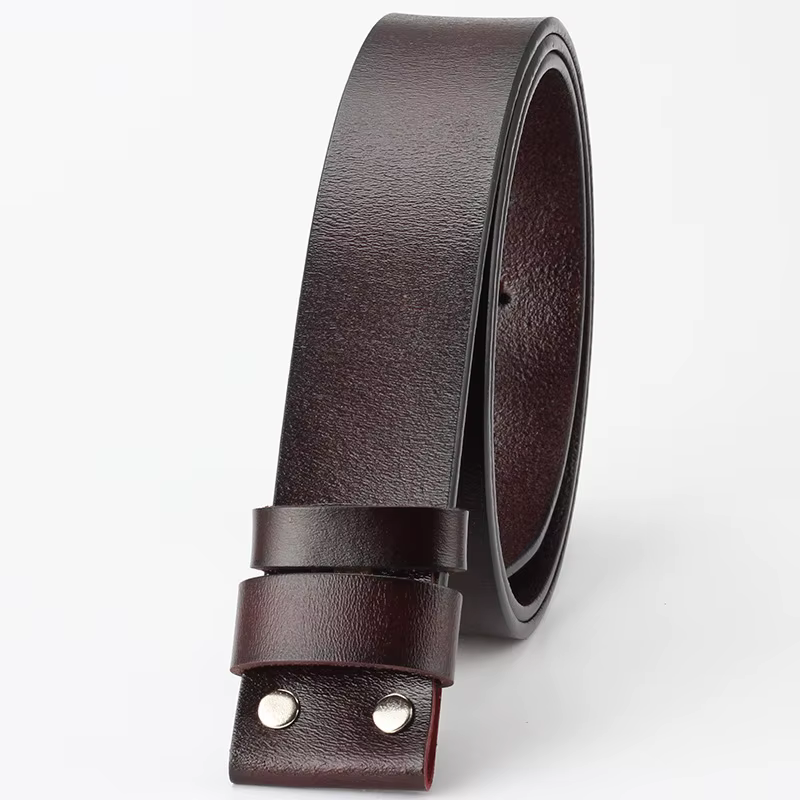 Ceinture en cuir de vache véritable pour homme sans boucle, accessoires de ceinture DIY, ceintures de haute qualité
