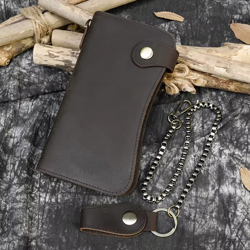 Portefeuille en cuir de Super qualité avec chaîne en fer 100%