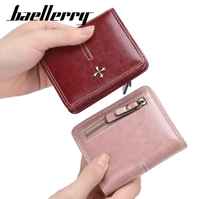Petit portefeuille en cuir de luxe pour femmes