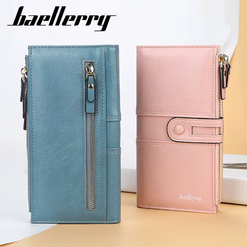 Portefeuilles longs en cuir PU pour femmes