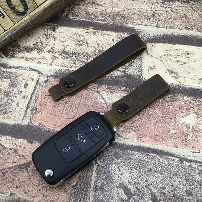 Porte-clés de voiture en cuir de vache
