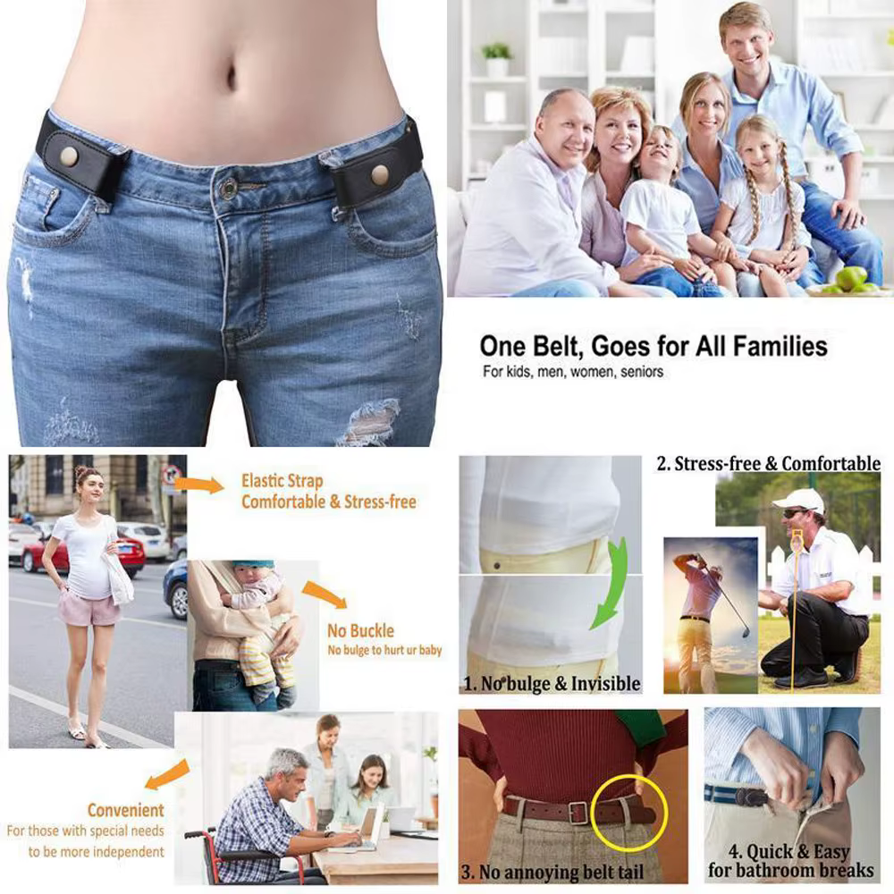 Ceinture élastique sans boucle pour femmes