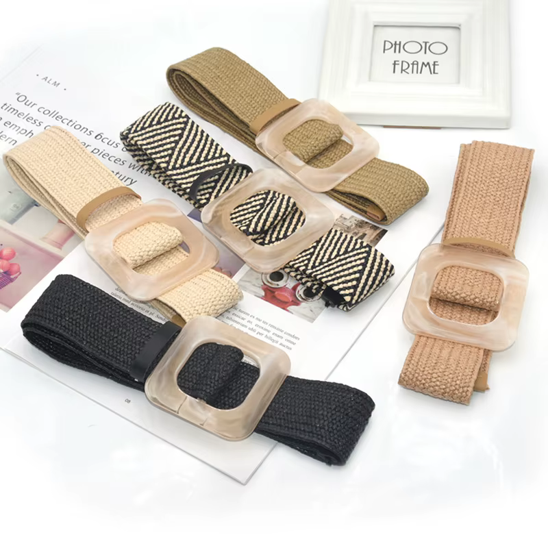 Ceinture élastique tressée pour femme