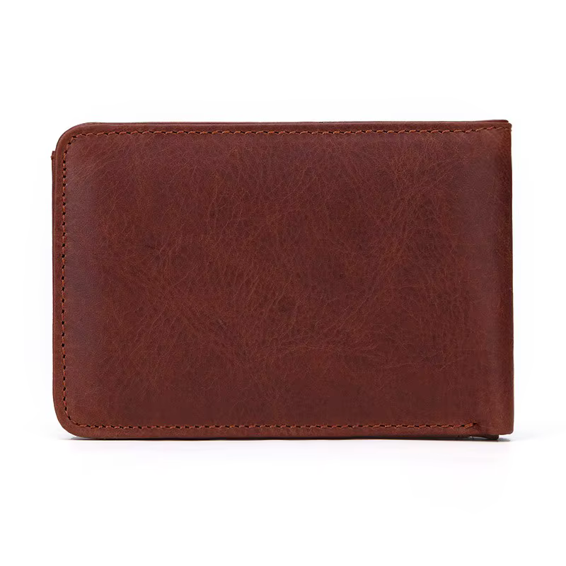 GENODERN Petit portefeuille décontracté pour hommes, portefeuilles fins en cuir de vache, mini portefeuille court avec porte-cartes, pochettes à monnaie