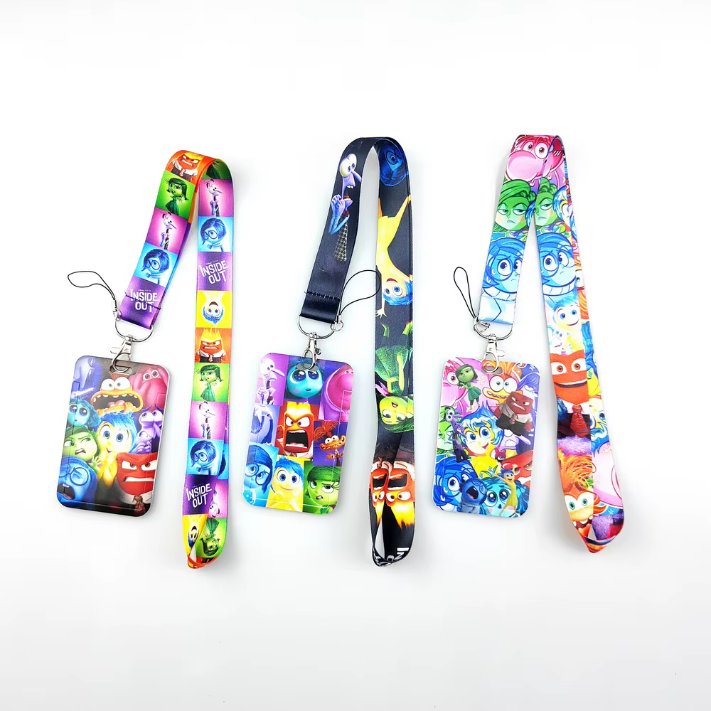 Disney à l'envers dessin animé PVC couverture de carte étudiant Campus suspendu cou sac porte-carte lanière