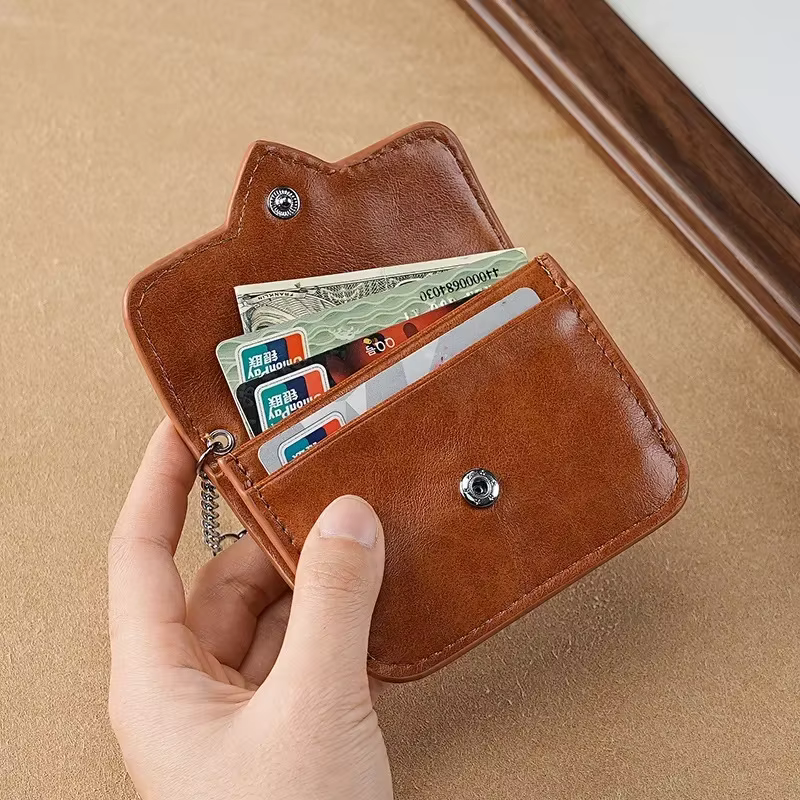 Porte-cartes Vintage en cuir PU pour femmes