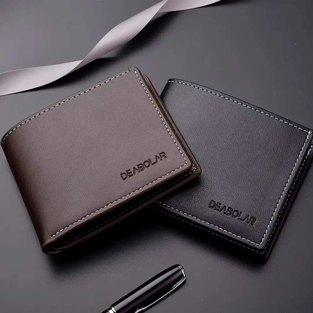 Portefeuille court en cuir pour hommes