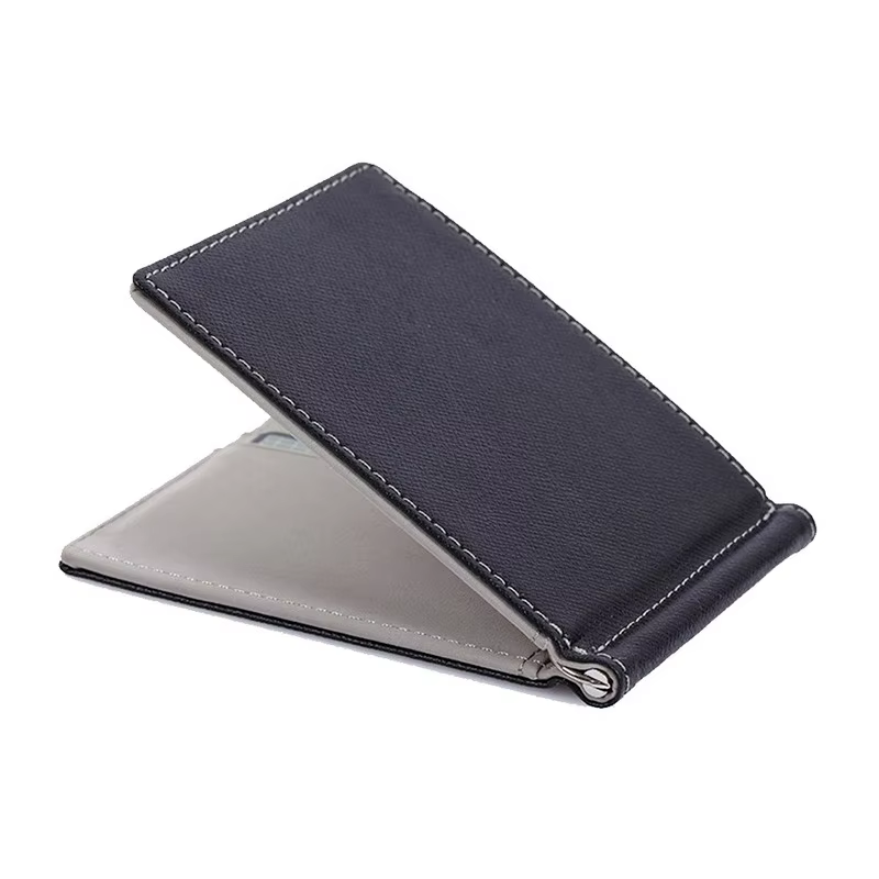 Portefeuille d'affaires pliable en cuir pour hommes