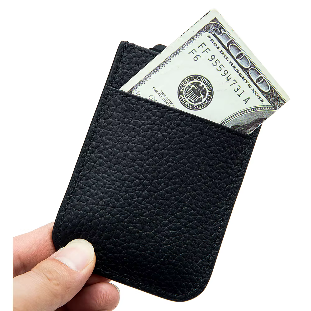 Porte-cartes mince en cuir véritable
