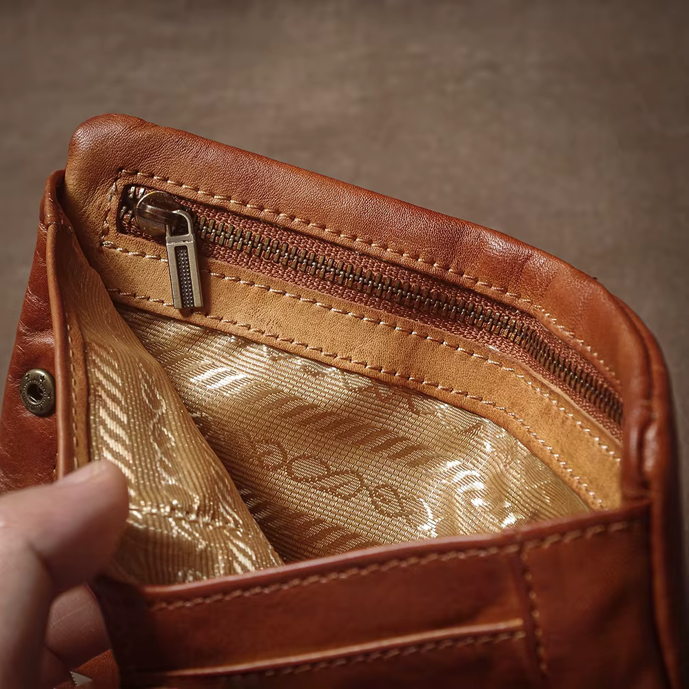 GURO – portefeuille Vintage en cuir véritable pour hommes et femmes