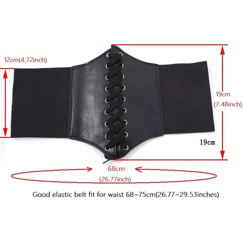 Ceinture large rétro pour femme avec élastique