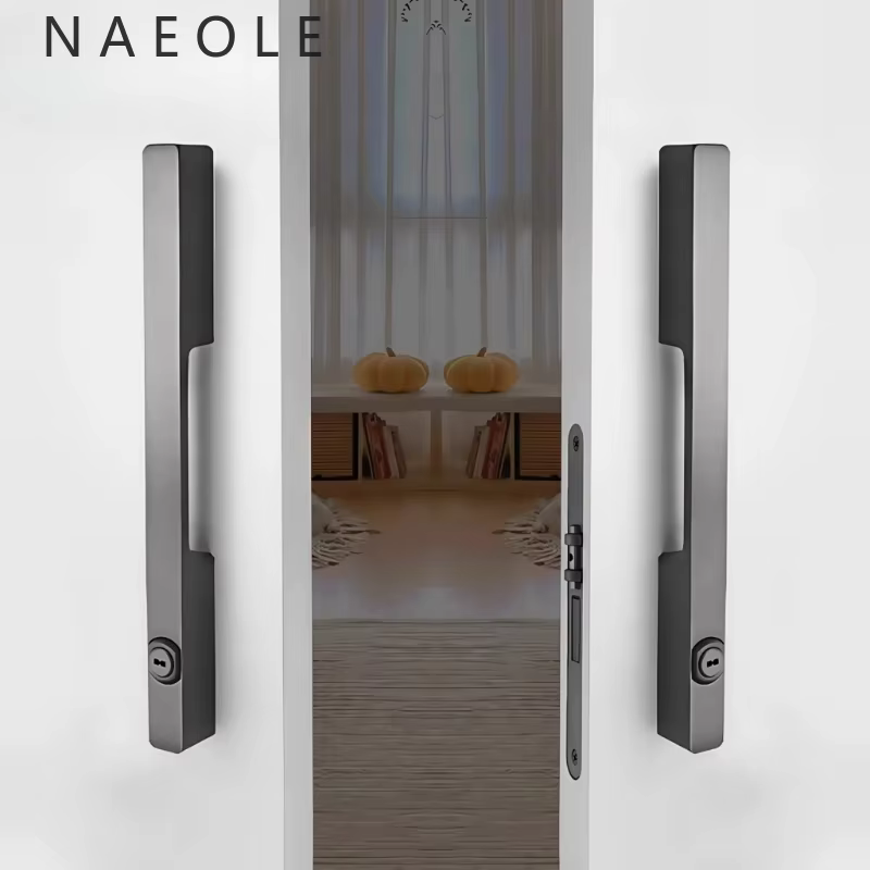 Serrure de porte intérieure, canal d'entrée coulissant, poignée universelle Simple pour la maison, serrure de porte verticale à un mot