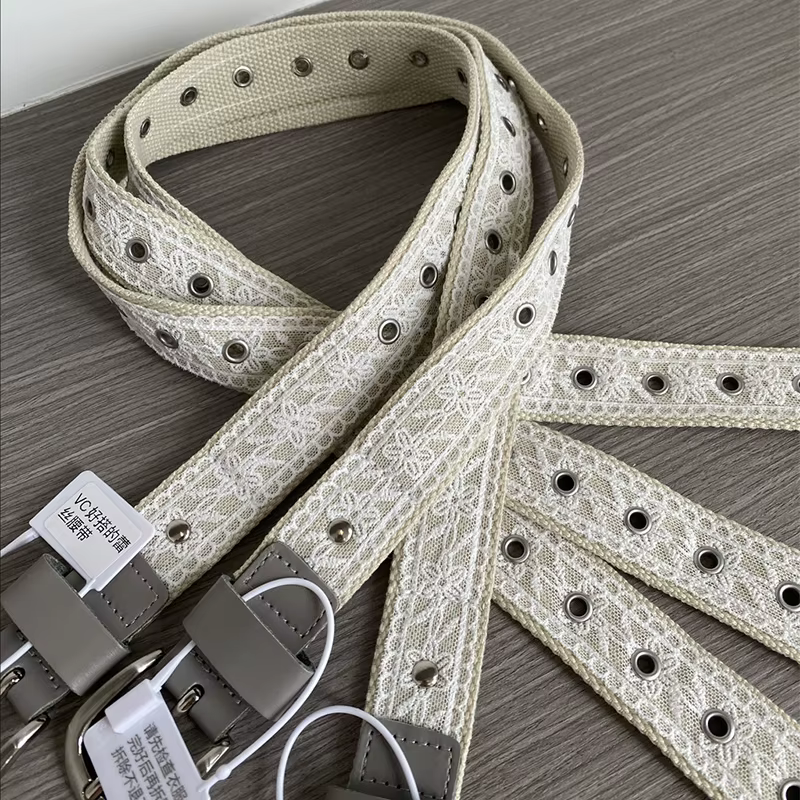 Ceinture en toile vintage avec dentelle pour femme