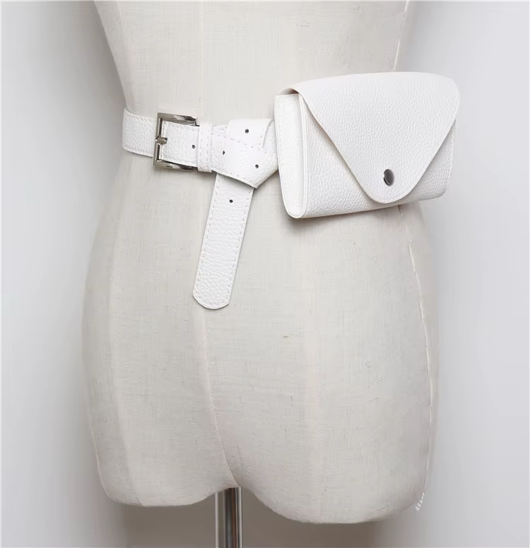 Sac banane en cuir PU vintage pour femme