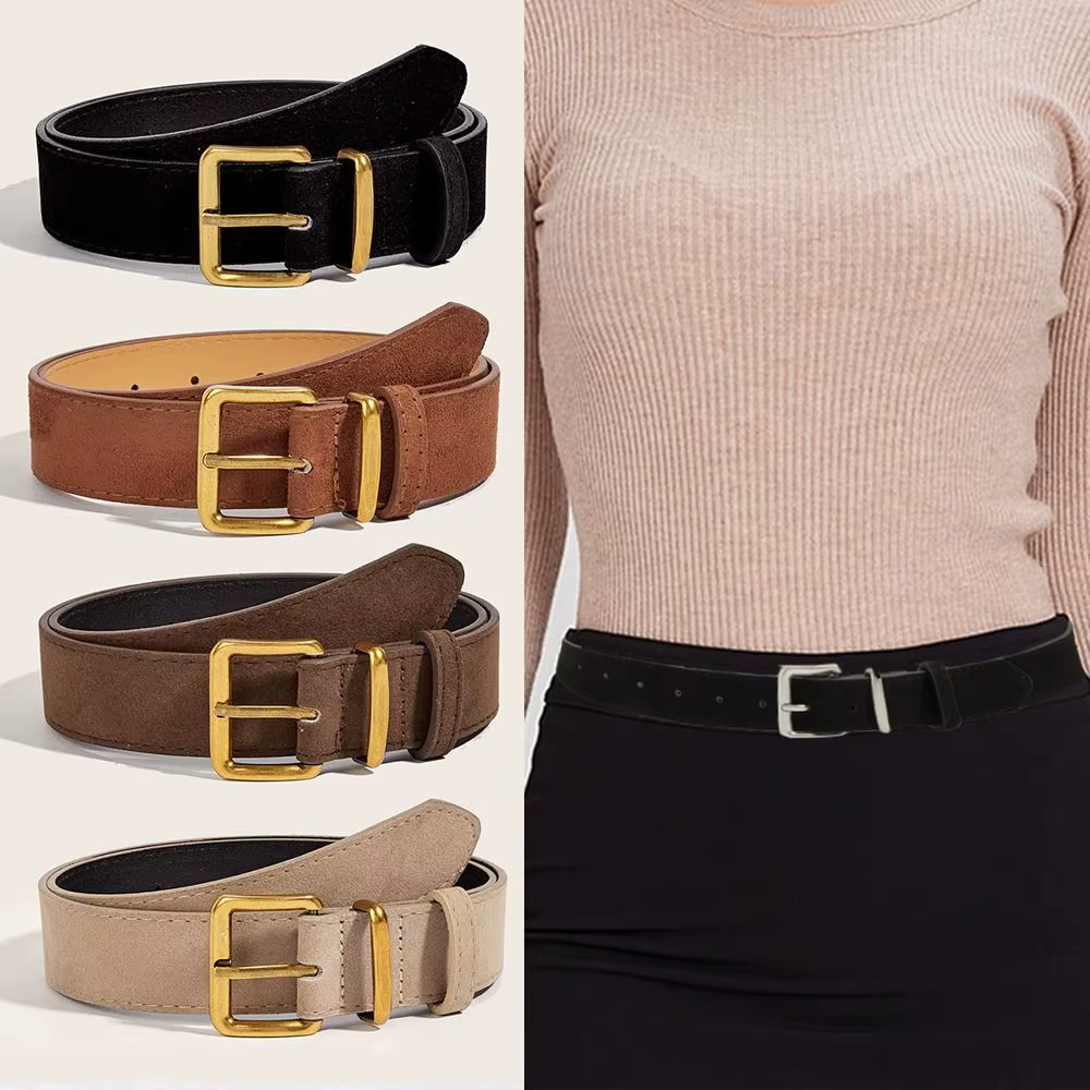 Maillard Style daim cuir large ceinture à la mode Design de luxe affaires taille sangle polyvalent décontracté pantalon robe ceintures cadeaux