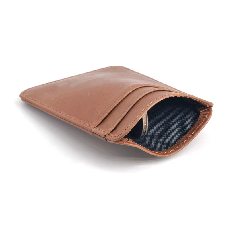 Mini portefeuille 100 % cuir véritable pour hommes – Porte-cartes de crédit/Bus fin avec poche pour identification