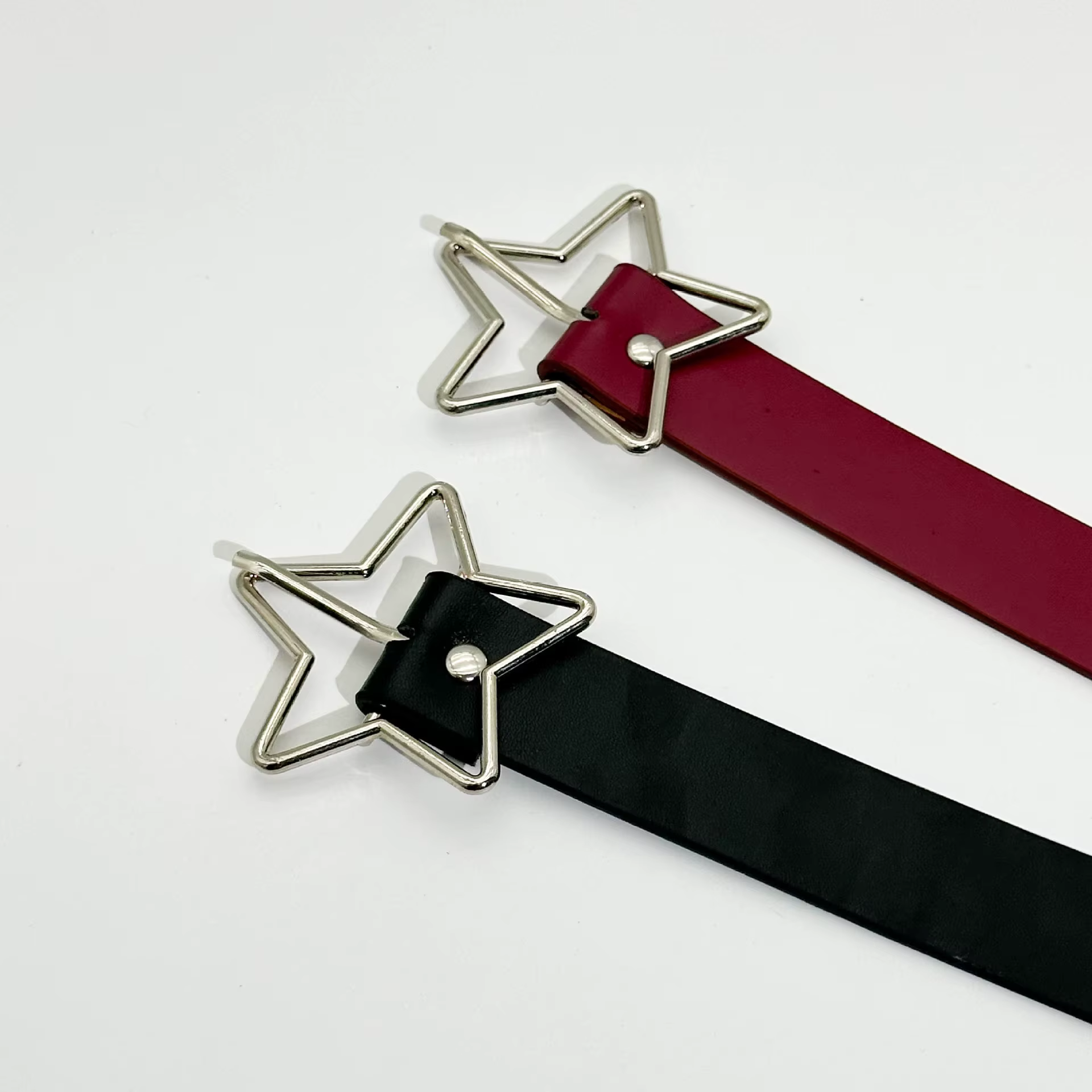 Ceinture Y2K Punk Star à œillets et rivets noirs