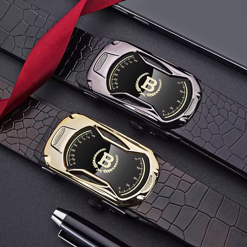 Ceinture en cuir PU élégante pour homme PAUL HUEMAN - Ceintures tendance - Boucle automatique pour affaires