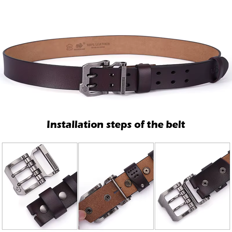 Ceinture en cuir véritable pour hommes