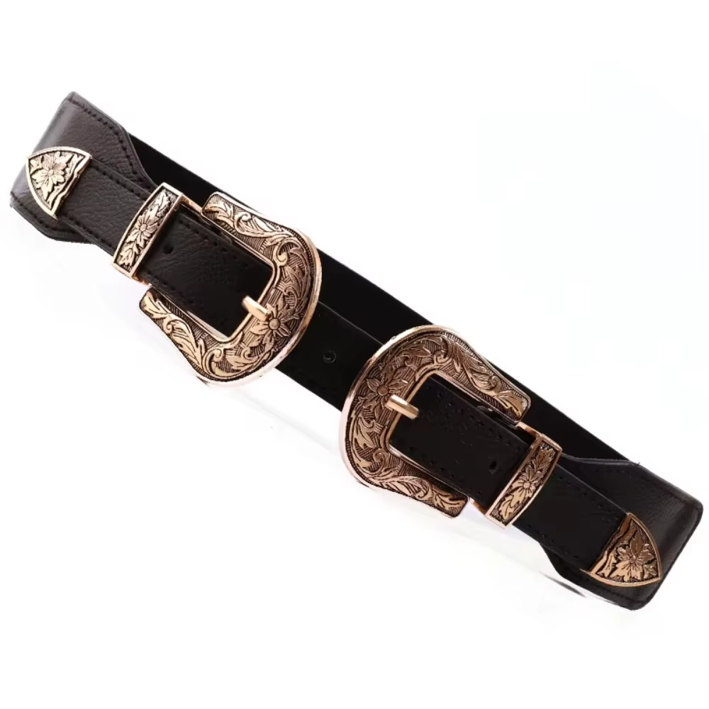 Ceinture noire polyvalente personnalisée pour femme