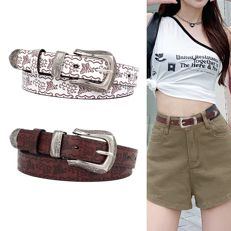 Ceinture de personnalité imprimée à la mode pour filles