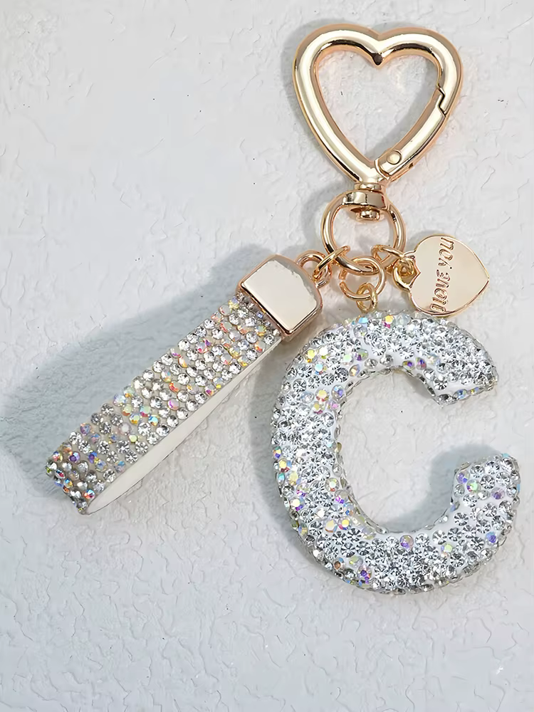 Porte-clés avec incrustation de diamant brillant