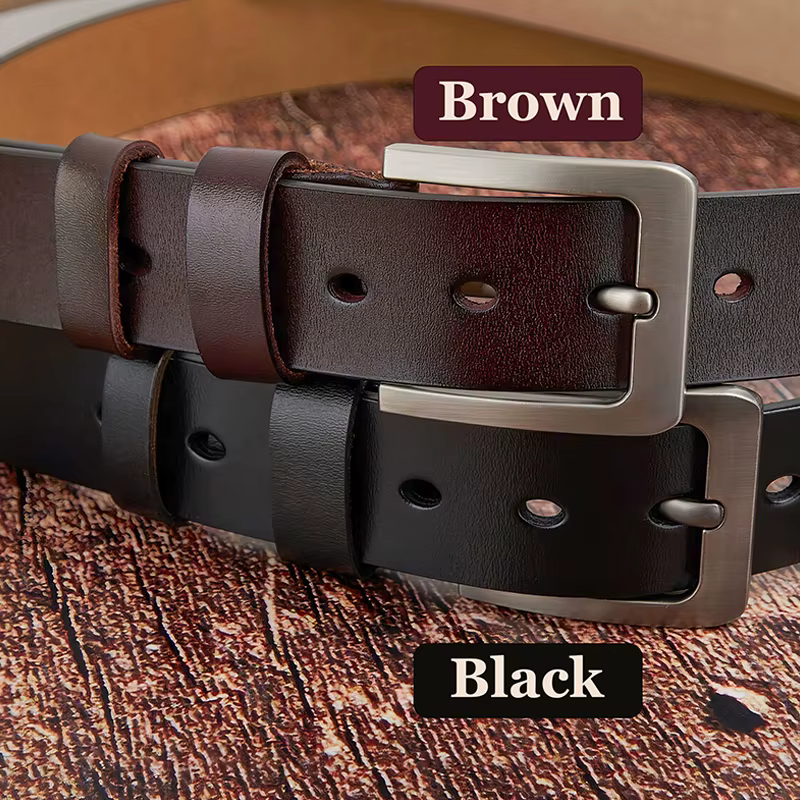 Ceinture en cuir de vachette gravée personnalisée pour hommes