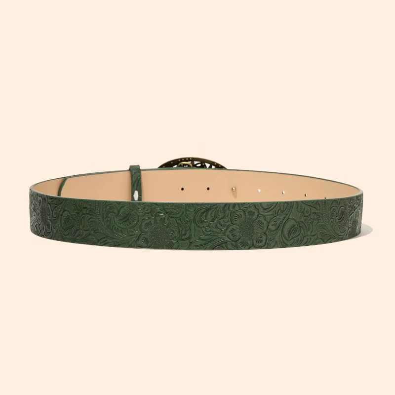 Ceinture en cuir ovale pour femme