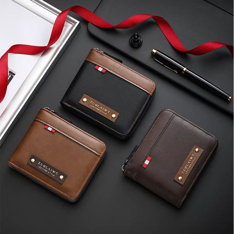 Portefeuille court rétro pour homme