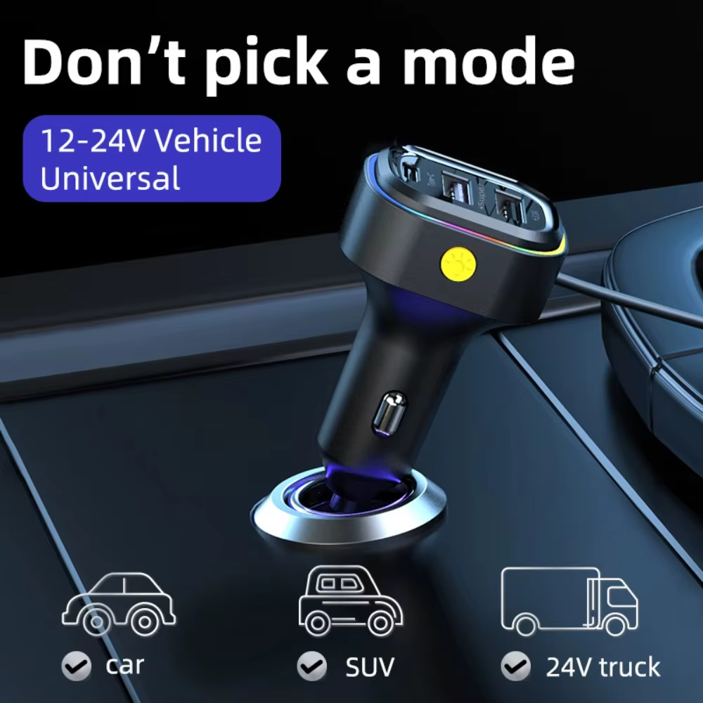 Chargeur rapide de voiture à 6 ports avec 3 Ports d'extension de siège arrière, adaptateur USB multi-appareils pour téléphones et appareils électroniques, accès intérieur de voiture