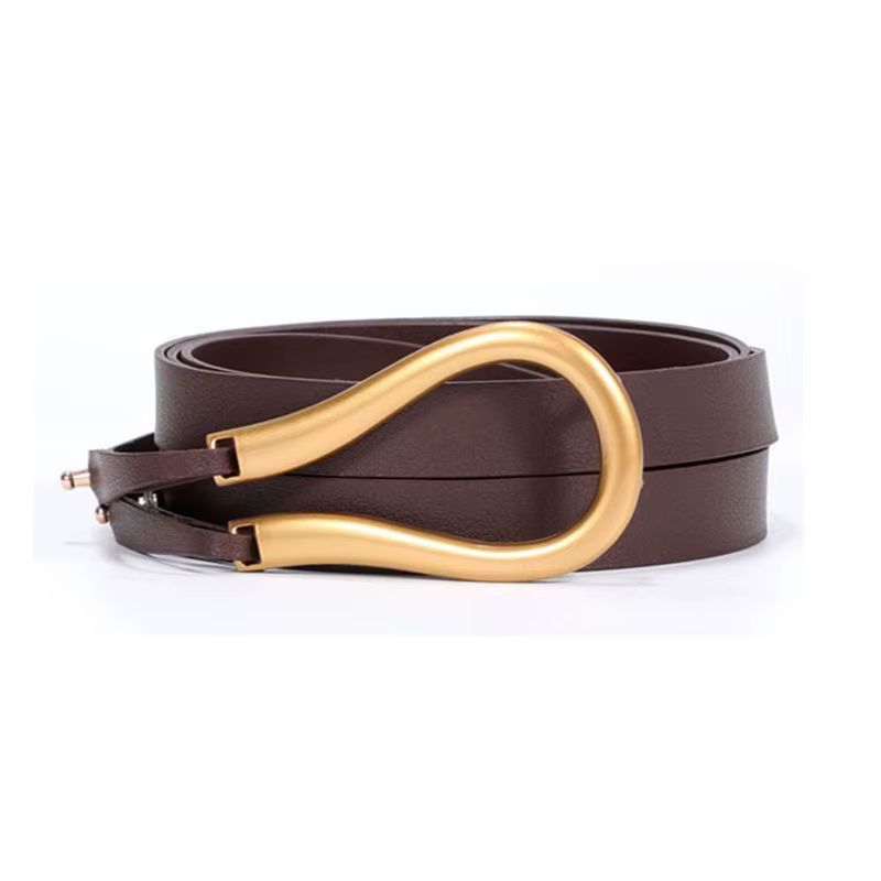 Nouvelle mode femme ceinture de haute qualité décontracté léger fer à cheval boucle grande en forme de U luxe