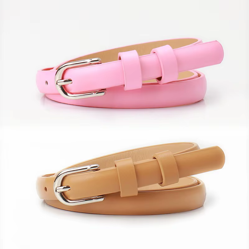 Ceinture fine en cuir PU pour femmes