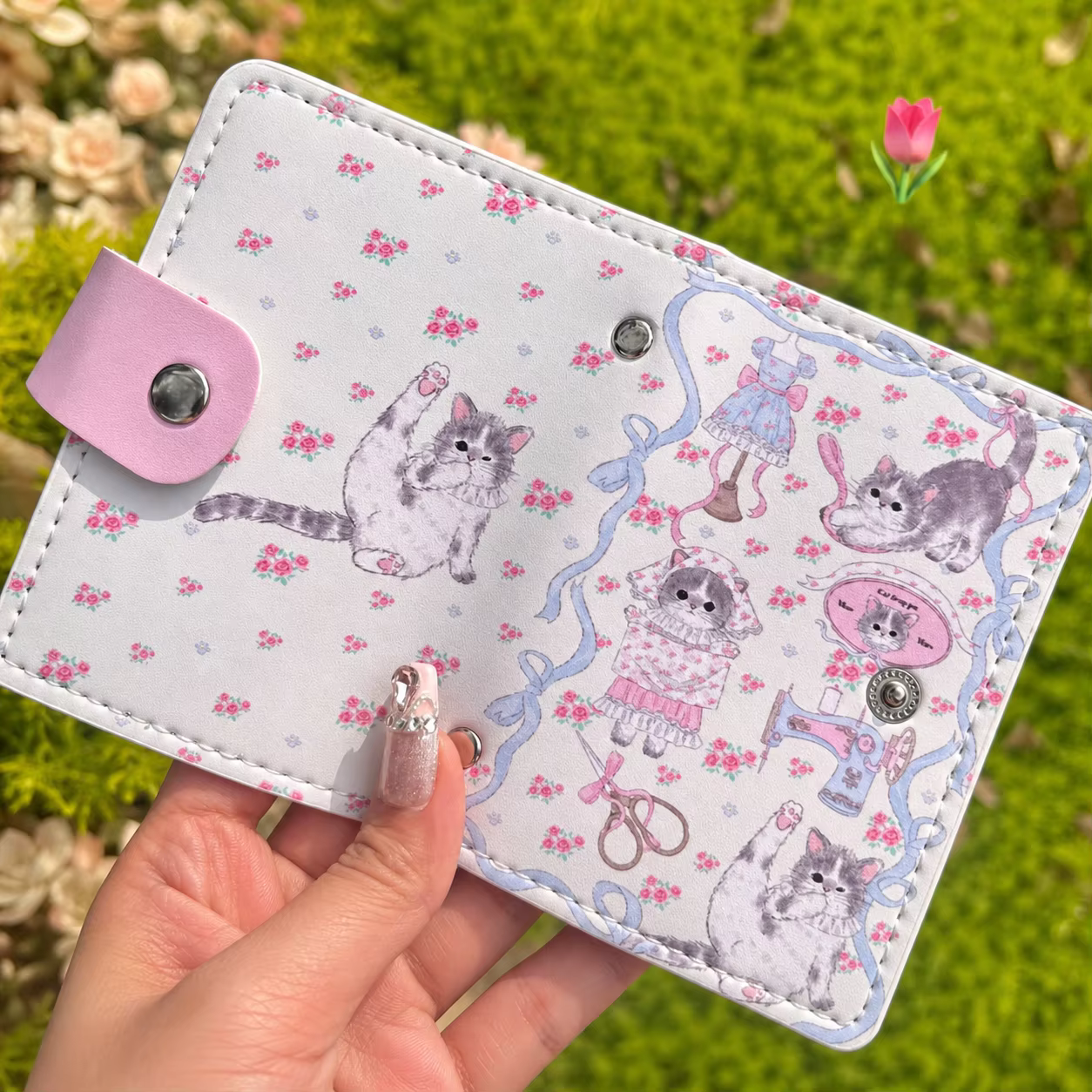 Portefeuille pour cartes en cuir Pu, écologique, imprimé de dessins animés, porte-cartes avec blocage Rfid, grande capacité, pour les voyages et les rendez-vous
