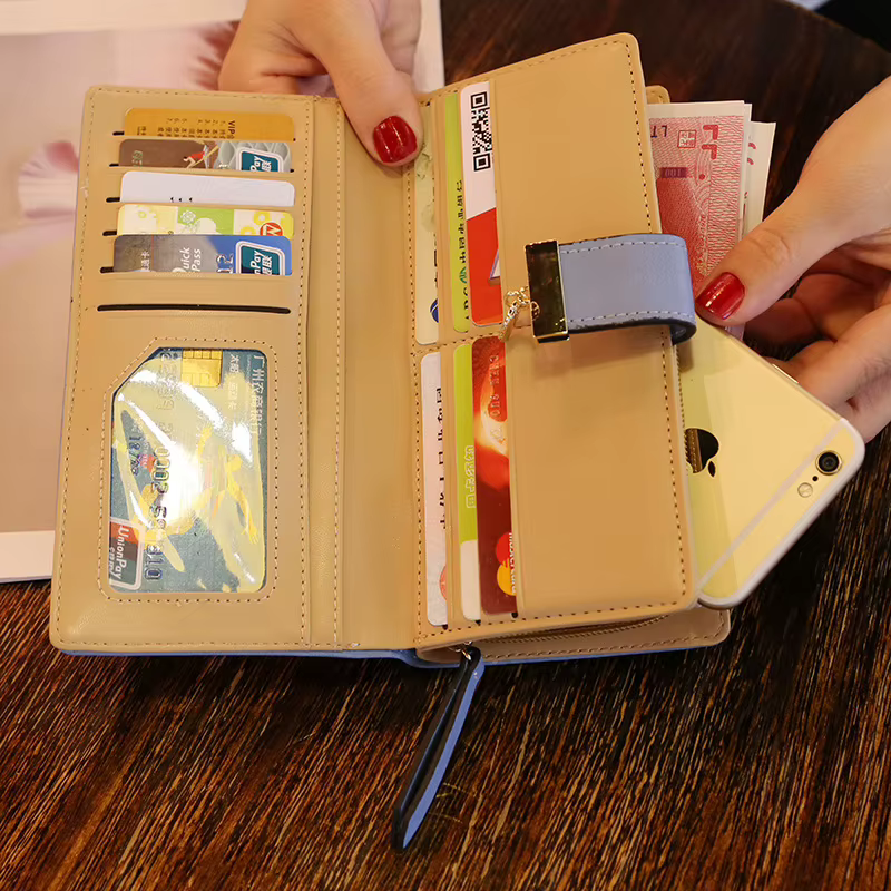 Femmes portefeuille en cuir PU sac à main femme Long