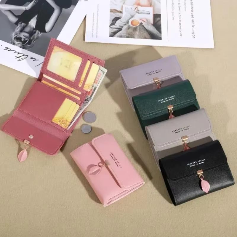 Portefeuille en cuir Pu pour femmes