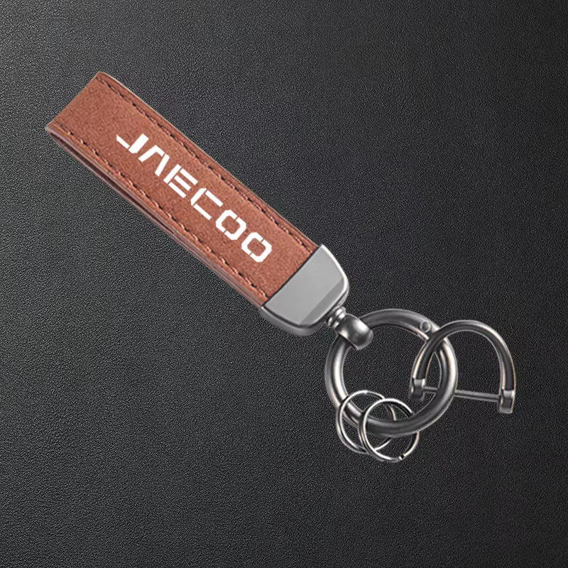 Porte-clés en cuir suédé de haute qualité pour voiture CHERY JAECOO J7 PHEV