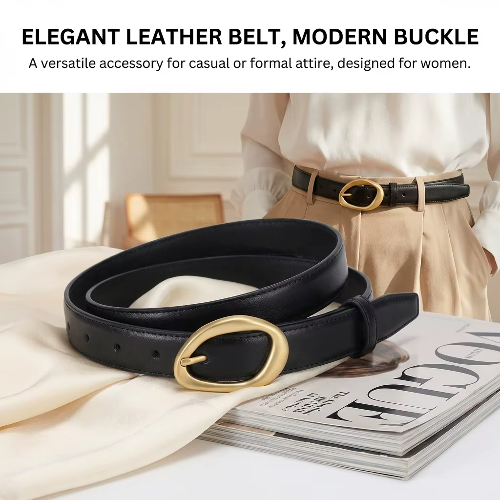 Ceinture classique à boucle pour femme