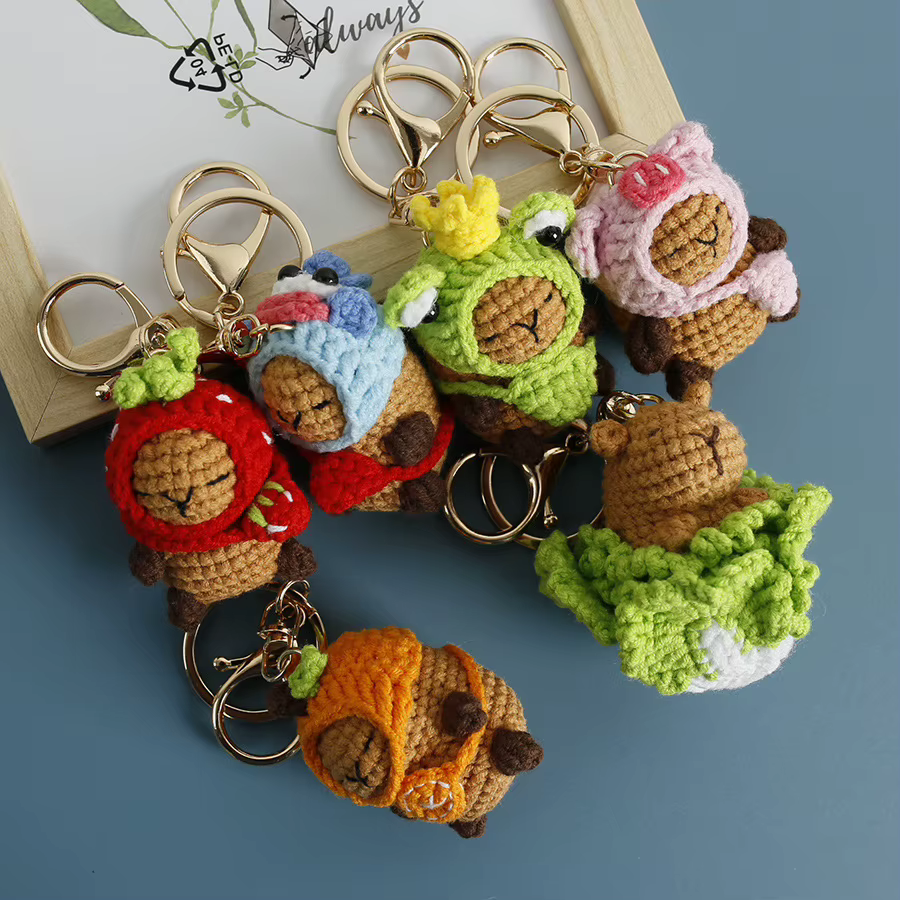 Porte-clés créatif en crochet de dessin animé
