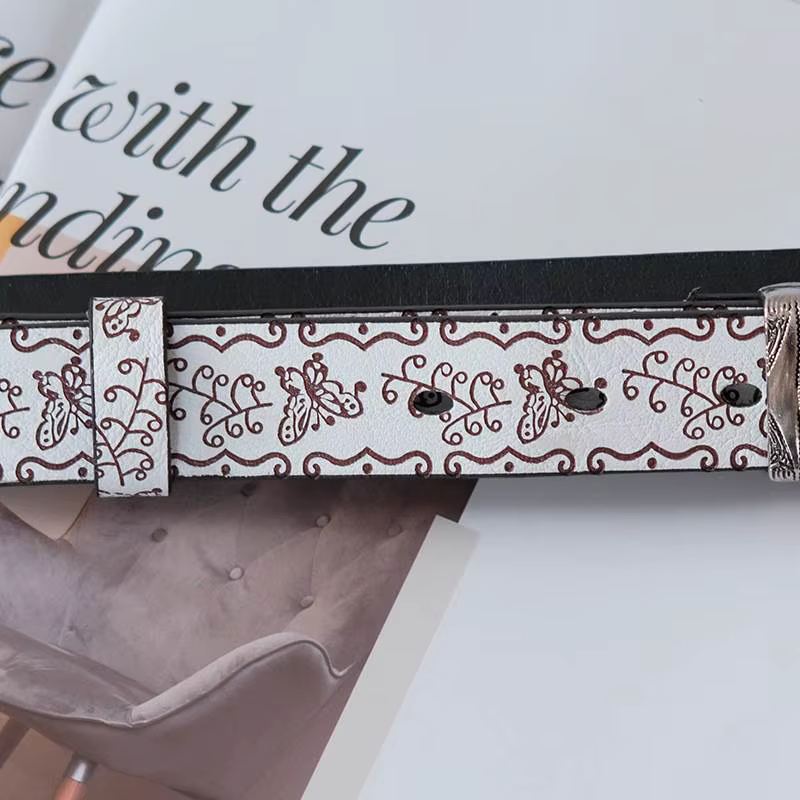 Ceinture de style américain rétro marron pour femmes