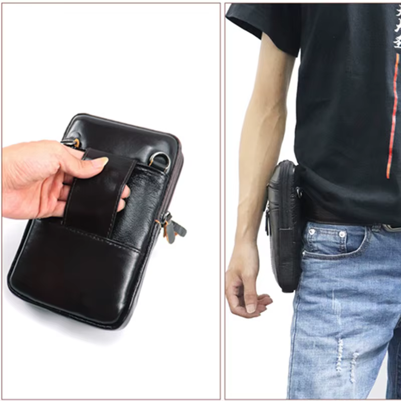 Sac banane en cuir pour homme
