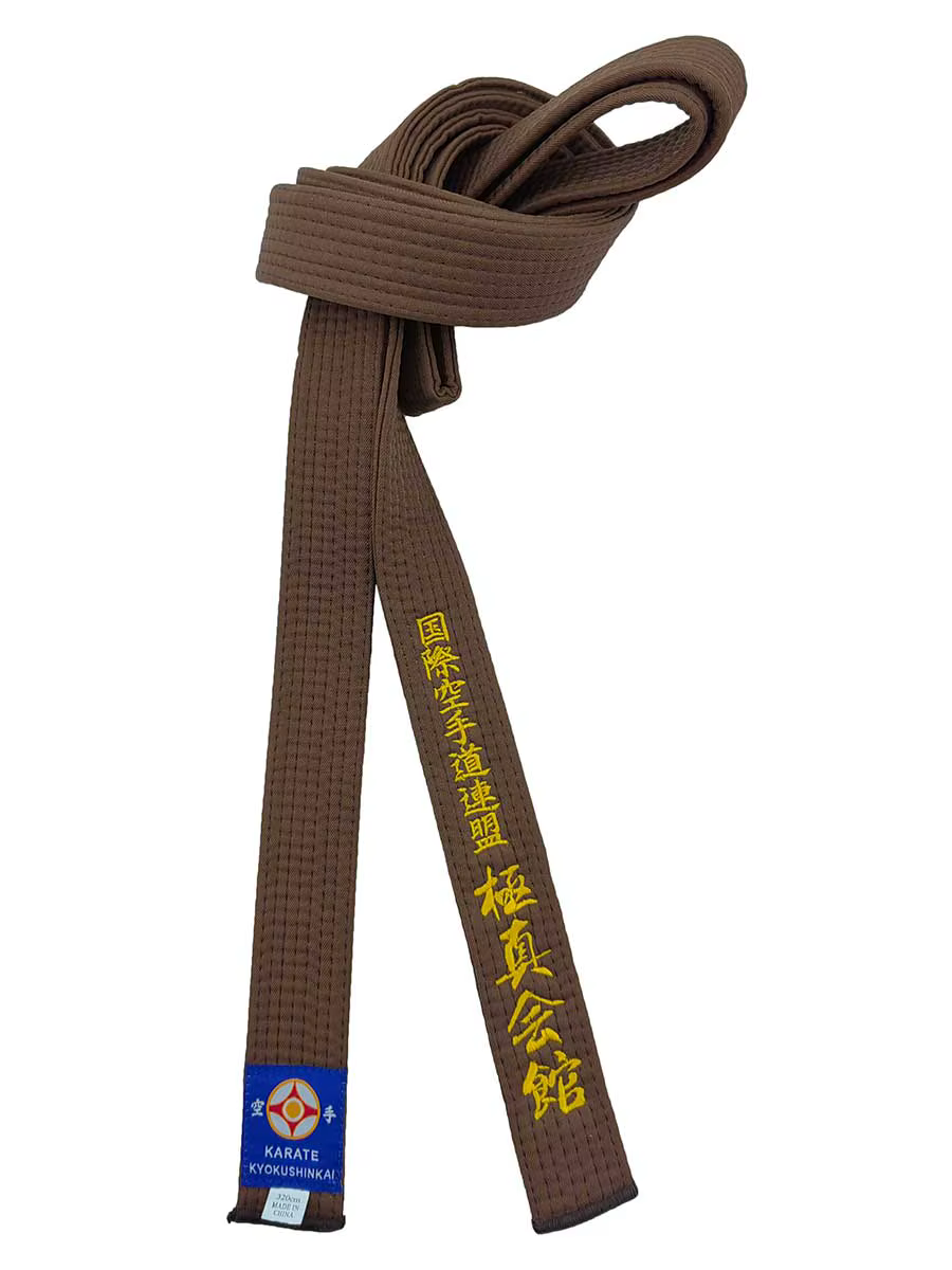Kyokushi-Ceinture de documents sportifs unisexe, transformation personnalisée des arts martiaux, étiquette de texte brodée, logo de la Fédération internationale de karaté