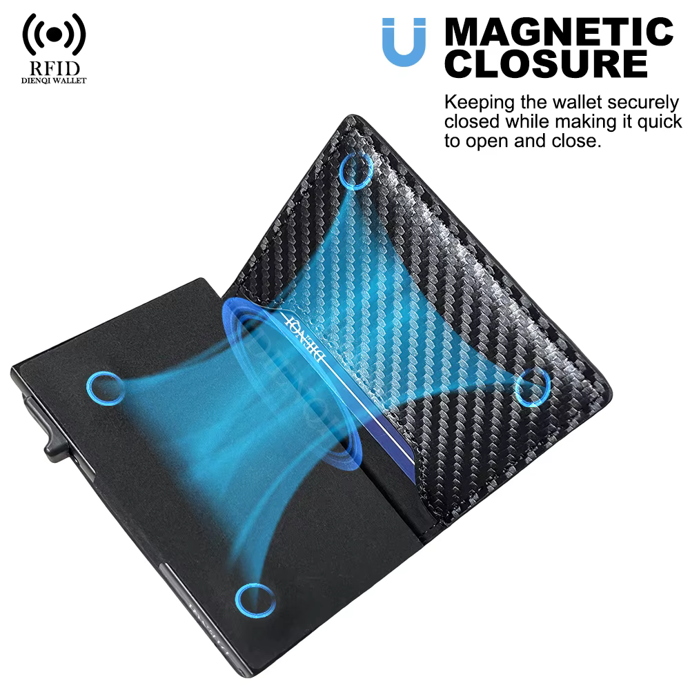Fibre de carbone Rfid porte-carte de crédit hommes portefeuille sac d'argent marque de luxe minimaliste mince mince portefeuille noir pochette sac à main mâle